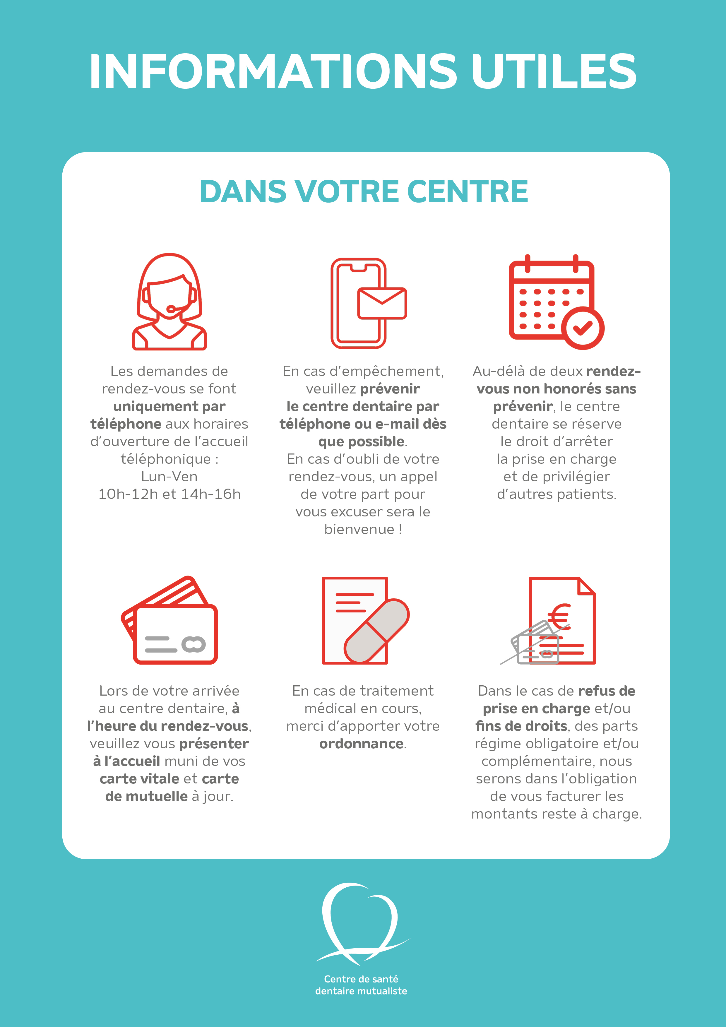 Informations utiles dentaire